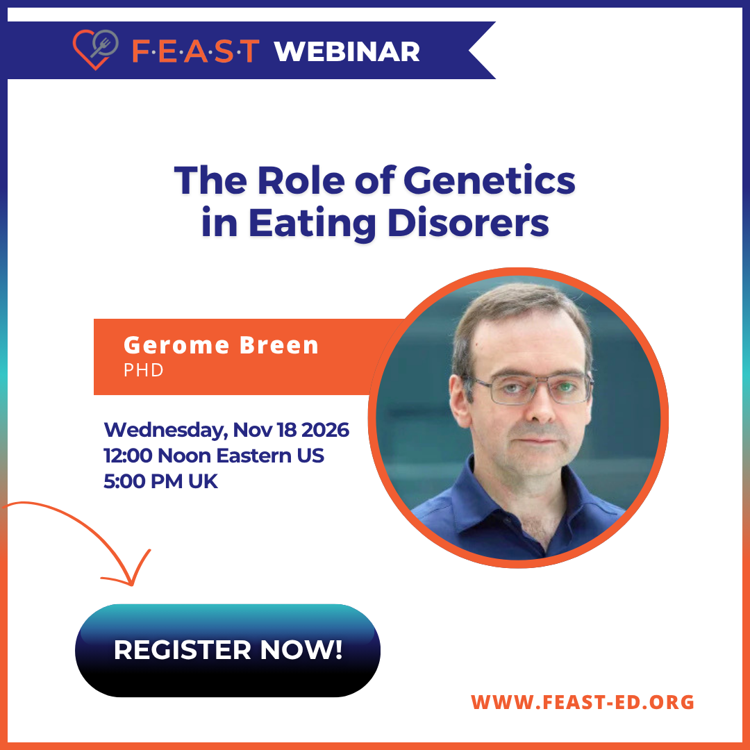 The Role of Genetics in Eating Disorders — November 18, 2026 webinar with Gerome Breen